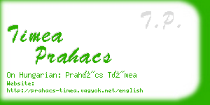 timea prahacs business card